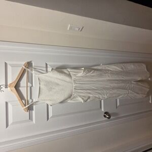 AE Smocked Wide-Leg Jumpsuit - White